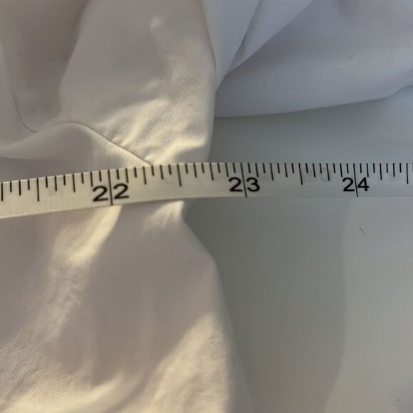 KENSIE white wrap front tie mid length sleeve top V-neck 100% cotton large - Picture 8 of 9